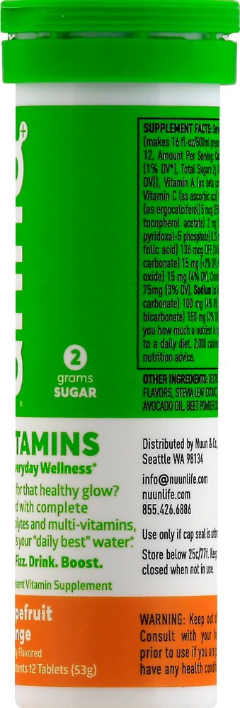 Nuun Hydration Vitamins Grapefruit Orange - 12 ct