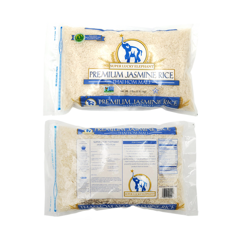 Super Lucky Elephant Jasmine Rice Thai Hommali Rice - 5 lb