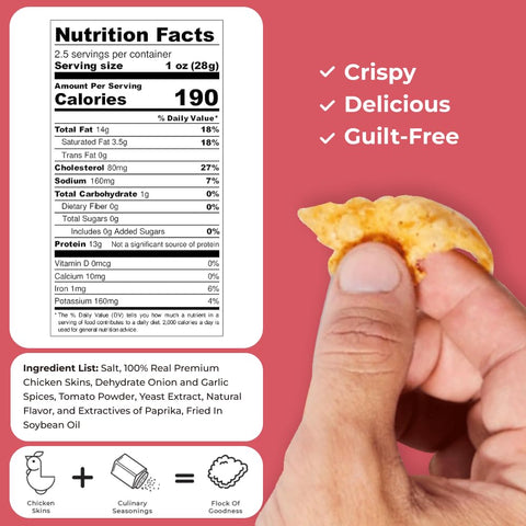Flock Chicken Skin Crisps BBQ - 2.5 oz