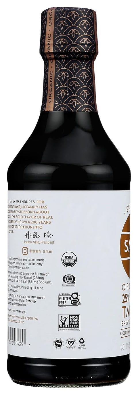 San J Organic Tamari Soy Sauce Gluten Free 25% Less Sodium - 20 oz