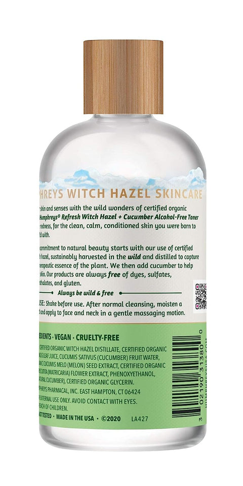 Humphreys Witch Hazel Alcohol Free Toner With Cucumber - 8 oz