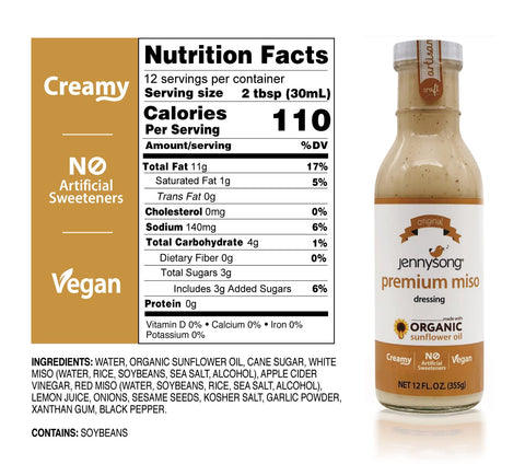 Jennysong Organic Premium Miso Dressing - 12 fl oz
