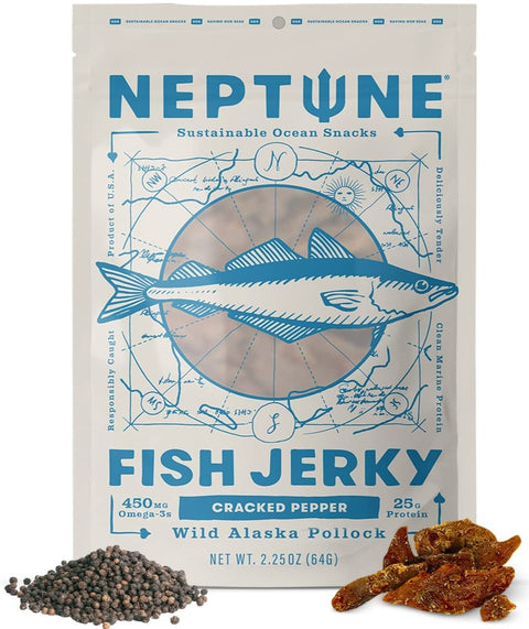 Neptune Fish Jerky Cracked Pepper - 2.25 oz | Pantryway