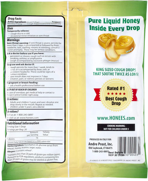 Ambrosoli Honees Cough Drops Original - 20 ct