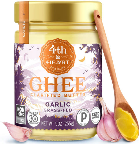 4th & Heart Grass Fed Ghee Butter California Garlic - 9 oz | 4th and heart ghee | 4th & heart ghee | fourth and heart ghee | 4th & heart | 4th & heart original grass fed ghee | 4th and heart ghee butter | fourth & heart ghee | 4th ghee | fourthandheart | 4th & heart ghee butter | 4th and ghee | fourth and heart garlic ghee | 4th and heart garlic ghee