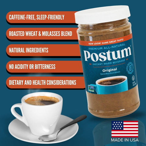 Postum Original Instant Warm Beverage Roasted Wheat Bran & Molasses - 8 oz
