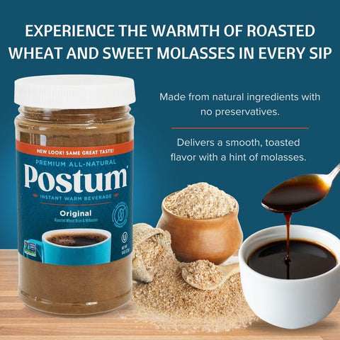 Postum Original Instant Warm Beverage Roasted Wheat Bran & Molasses - 8 oz