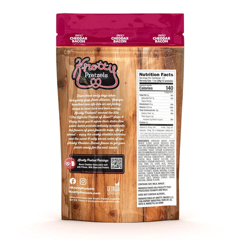 Knotty Pretzels Smoky Cheddar Bacon Pretzels - 8 oz