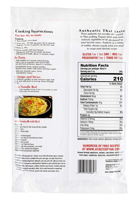 A Taste of Thai Vermicelli Rice Noodles - 8.8 oz