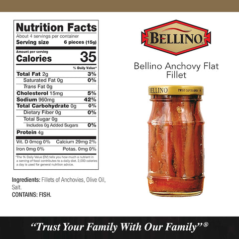 Bellino Fillet of Anchovies in Olive Oil & Salt - 4.25 oz