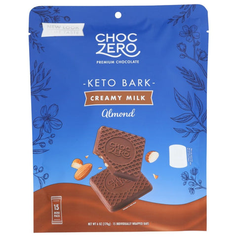 Choczero Keto Bark Creamy Milk Chocolate Almond - 6 oz | Pantryway