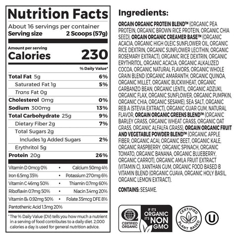 Orgain Organic Meal All-in-one Nutrition Creamy Chocolate Fudge - 2.01 lb