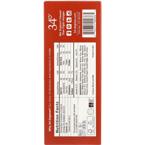 34 Degrees Cracked Pepper Crispbread - 4.5 oz