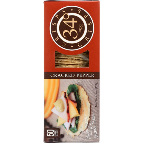 34 Degrees Cracked Pepper Crispbread - 4.5 oz