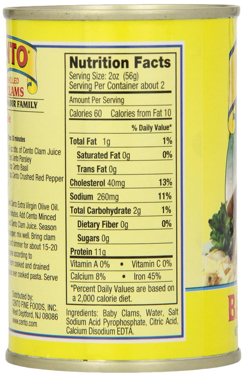 Cento Whole Shelled Baby Clams - 10 oz