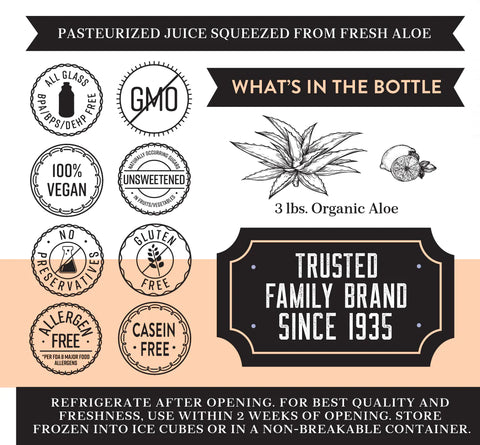 Lakewood Organic Pure Aloe Inner Fillet Juice with Lemon - 32 Oz