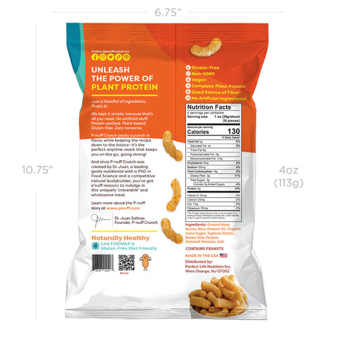 P-nuff Crunch Baked Peanut Puffs Roasted Peanut - 4 oz