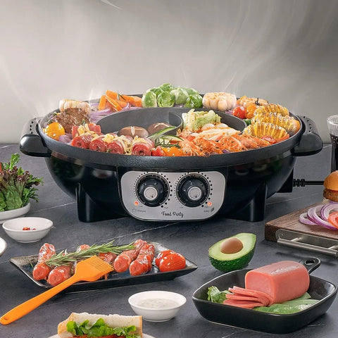 Food Party 2 in 1 Electric Smokeless Grill and Hot Pot | Pantryway