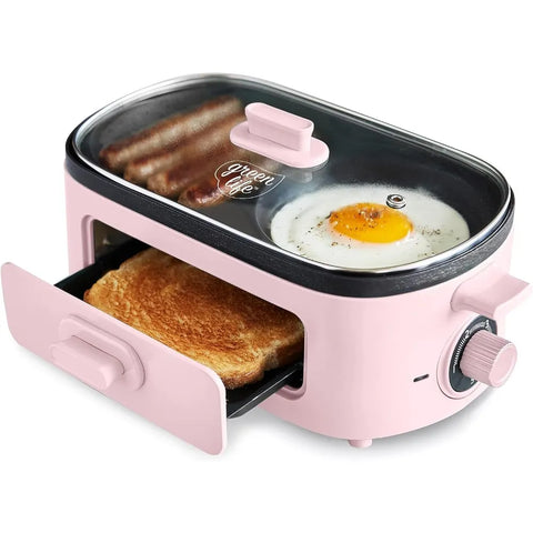 GreenLife 3-in-1 Breakfast Maker Station Pink