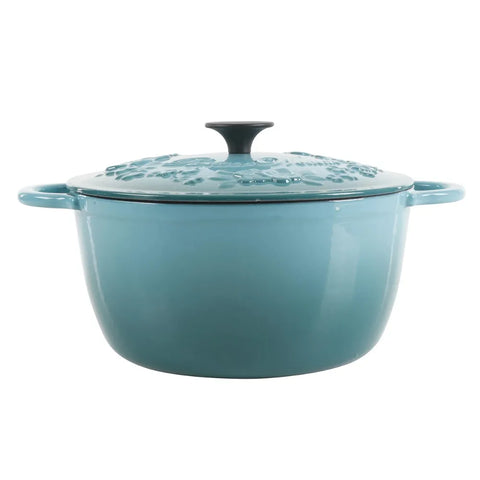 The Pioneer Woman 6-Qt Nonstick Enamled Cast Iron Dutch Oven with Self Lid Cast Turquoise