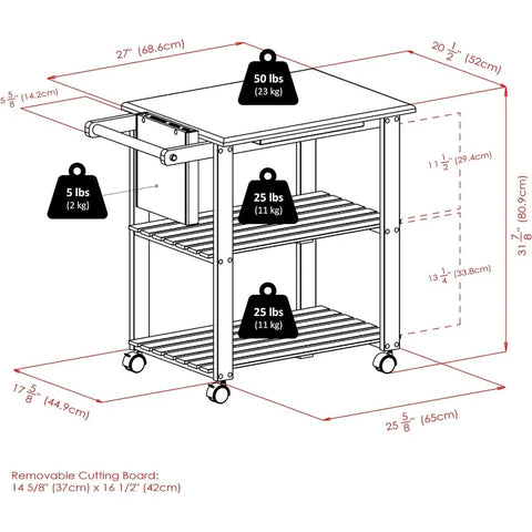 Wood Kitchen Island Cart Rolling