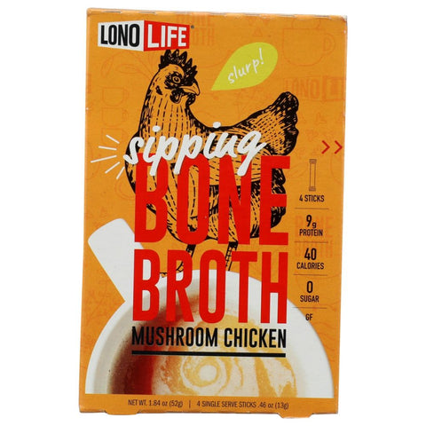 Lonolife Chicken Bone Broth Mushroom Chicken - 4 pk | lono life bone broth | Lono Life | Pantryway
