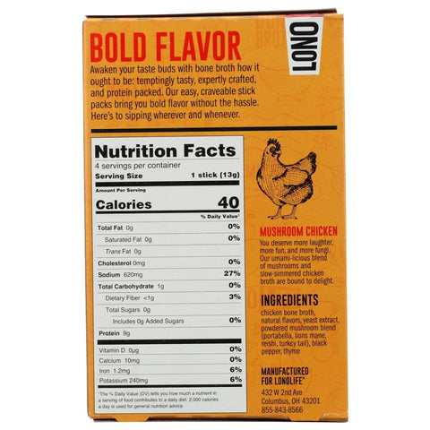 Lonolife Chicken Bone Broth Mushroom Chicken - 4 pk