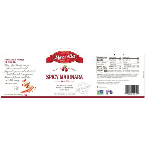 Mezzetta Spicy Marinara Sauce - 25 oz