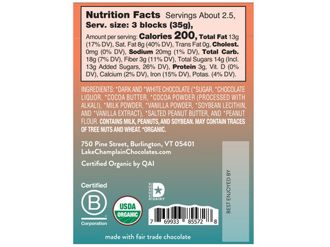 Lake Champion Chocolates Peanut Butter Dark Chocolate Bar - 3.25 oz