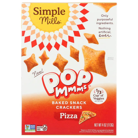 Simple Mills Pop Mmms Baked Snack Crackers Pizza - 4 oz | Pantryway