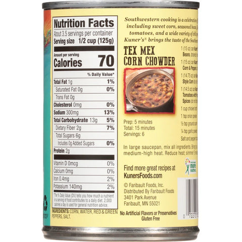 Kuner's Southwest Sweet Corn, Red And Green Peppers - 15 oz