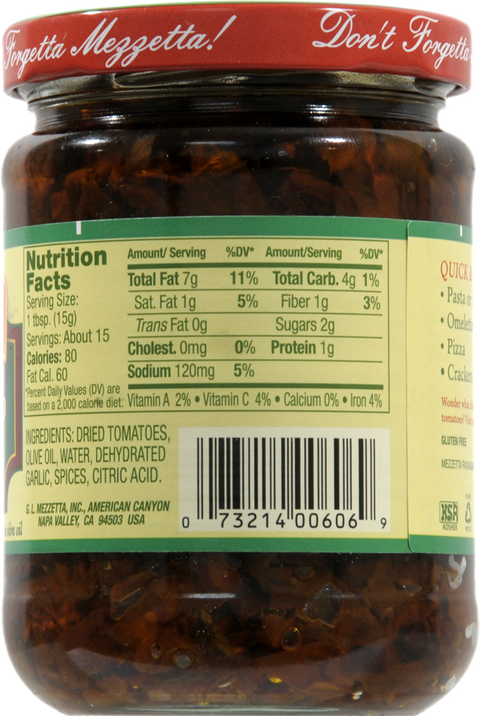 Mezzetta Juliene Cut Sun-Ripened Dried Tomatoes - 8 Oz