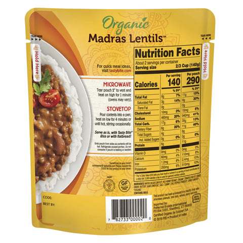 Tasty Bite Madras Lentils - 10 oz