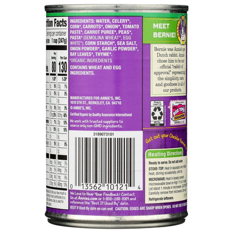 Annies Homegrown Vegetable Soup With Farm-Shaped Pasta - 14 oz