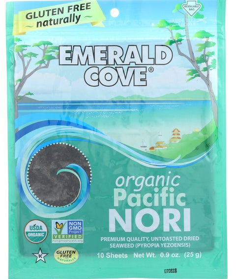 Emerald Cove Organic Pacific Nori Untoasted  Sheets - 10 ct | Pantryway