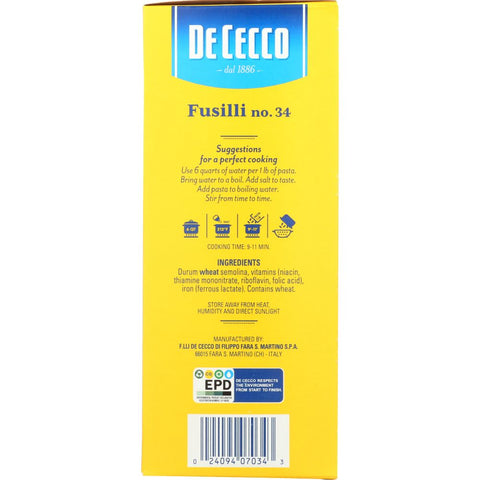 De Cecco Fusilli no. 34 Pasta - 16 oz