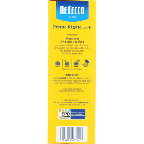 De Cecco Penne Rigate no 41 Pasta - 16 oz