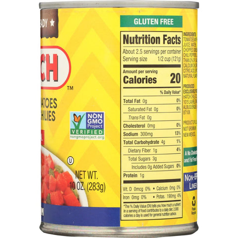 Hatch Diced Tomatoes & Green Chilies Original Medium - 10 oz