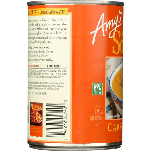 Amys Organic Soups Carrot Ginger - 14.2 oz