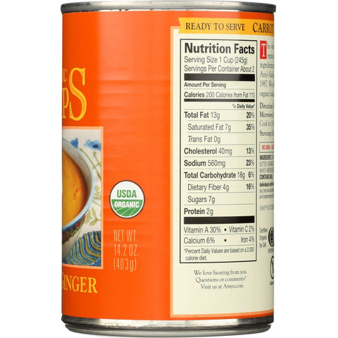 Amys Organic Soups Carrot Ginger - 14.2 oz
