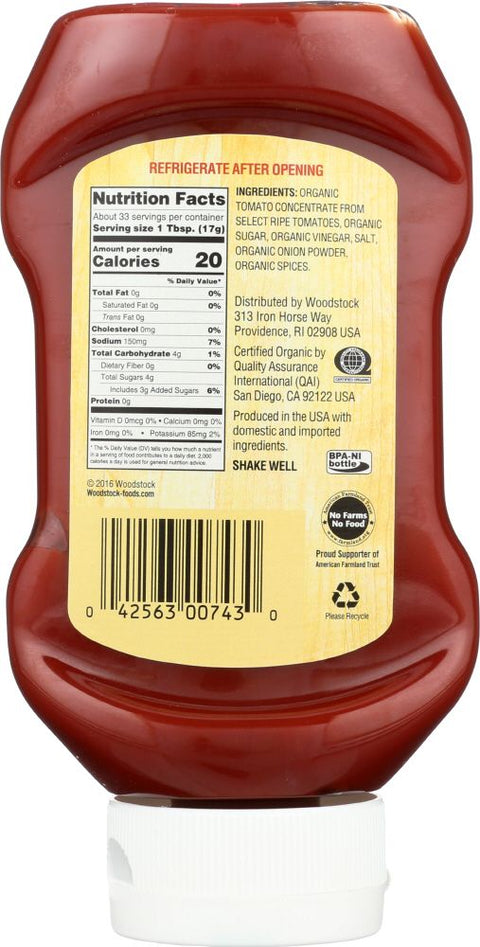 Woodstock Organic Tomato Ketchup - 20 oz