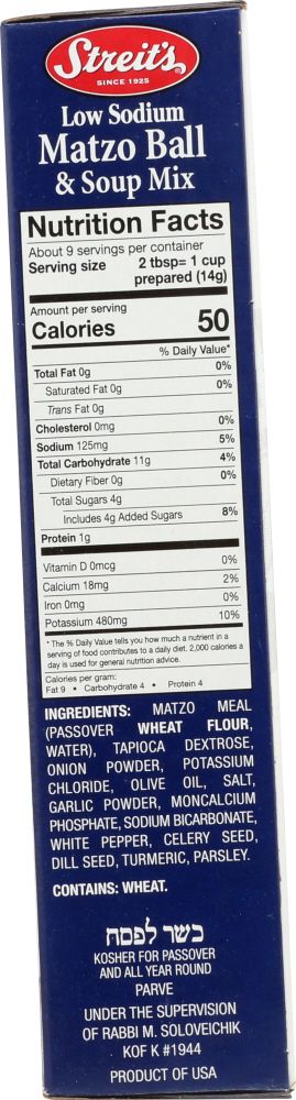 Streit's Low Sodium Matzo Ball Soup Soup Mix - 4.5 oz