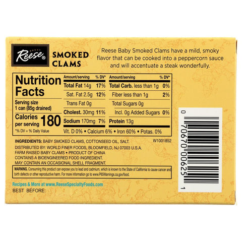 Reese Baby Smoked Clams - 3.66 oz