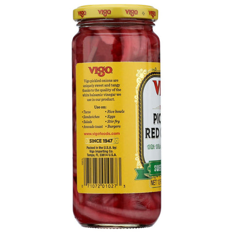 Vigo Marinated Pickled Onions Red Sweet & Tangy - 12 oz