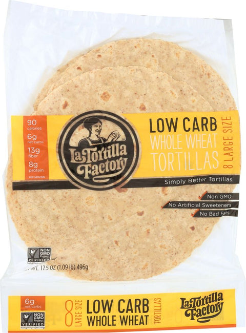 La Tortilla Factory Low Carb Whole Wheat Tortillas Large - 17.5 oz.