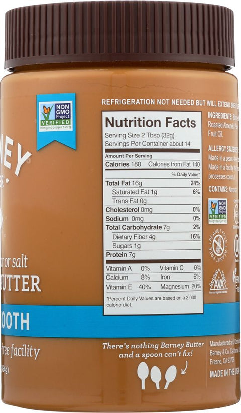 Barney Butter Almond Butter Bare Smooth - 16 oz.