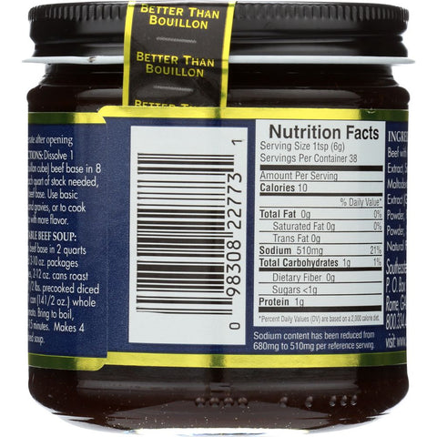 Better Than Bouillon Beef Base Reduce Sodium - 8 oz