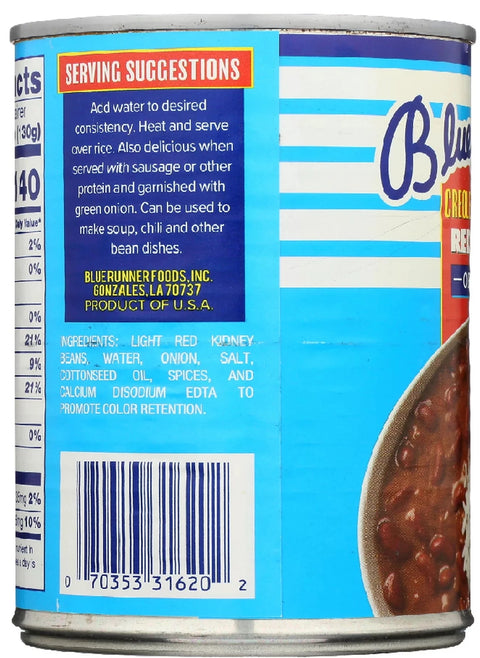 Blue Runner Creole Cream Style Red Beans Original - 16 oz