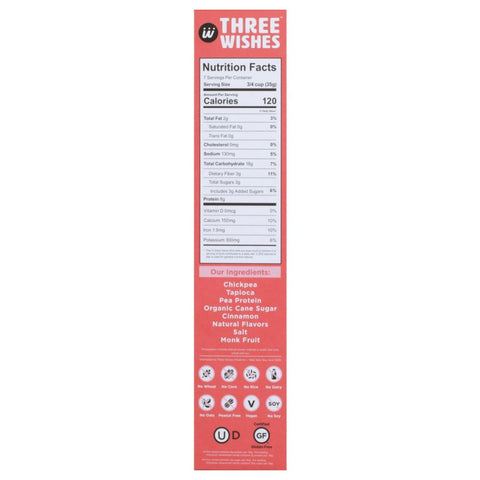 Three Wishes Grain Free Cereal Cinnamon - 8.6 oz