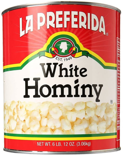 La Preferida White Hominy - 108 oz | Pantryway